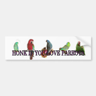 Honk als je van parrots houdt bumpersticker
