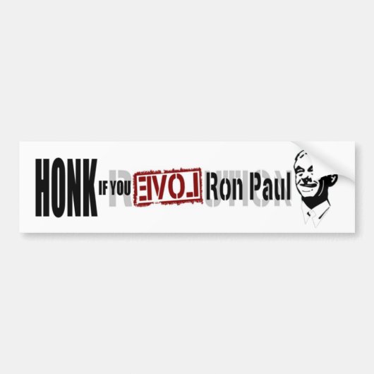 HONK als je van Ron Paul houdt. Bumpersticker (Voorkant)