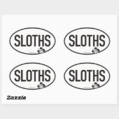 Honk als je van SLOTHS houdt Ovale Sticker (Vel)