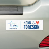 Honk als je van voorhuid houdt — wit bumpersticker (Op auto)