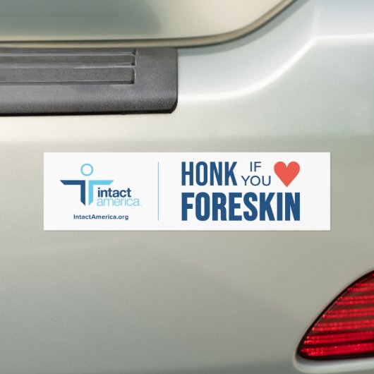 Honk als je van voorhuid houdt — wit bumpersticker (Op auto)