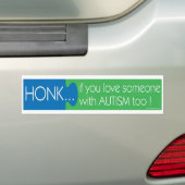 Honk als je van wat1 houdt met Autism Bumpersticke Bumpersticker (Op auto)