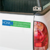 Honk als je van wat1 houdt met Autism Bumpersticke Bumpersticker (Op Truck)