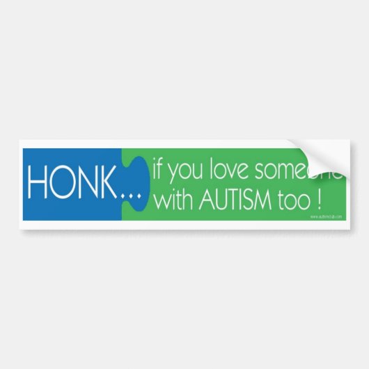 Honk als je van wat1 houdt met Autism Bumpersticke Bumpersticker (Voorkant)