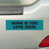 Honk als je van Zeus Funny houdt Bumpersticker (Op auto)