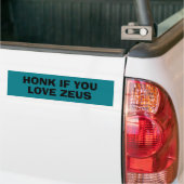 Honk als je van Zeus Funny houdt Bumpersticker (Op Truck)