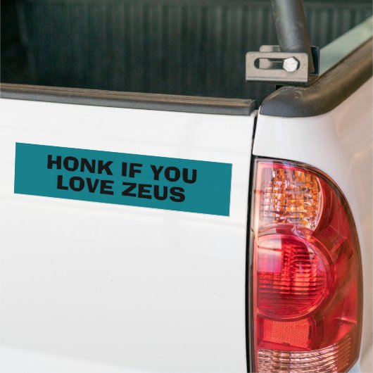 Honk als je van Zeus Funny houdt Bumpersticker (Op Truck)