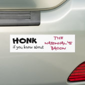 Honk als je weet van de Narwhal is Bacon. Bumpersticker (Op auto)