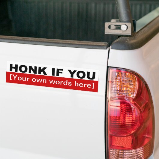 honk-als-u-sjabloon-02 bumpersticker (Op Truck)