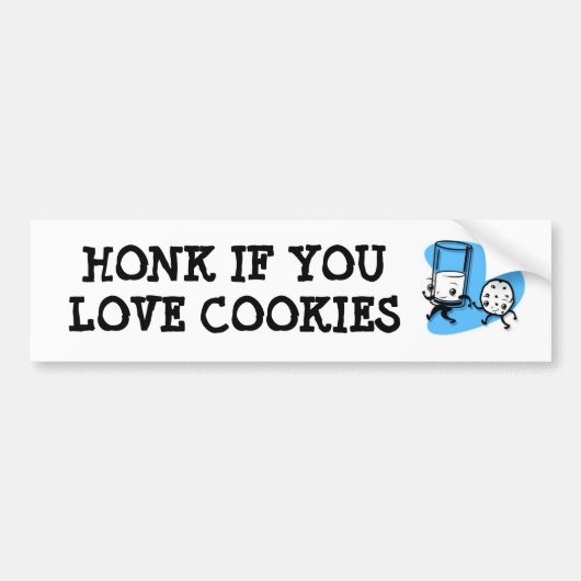 HONK ALS U VAN COOKIES HOUDT BUMPERSTICKER (Voorkant)