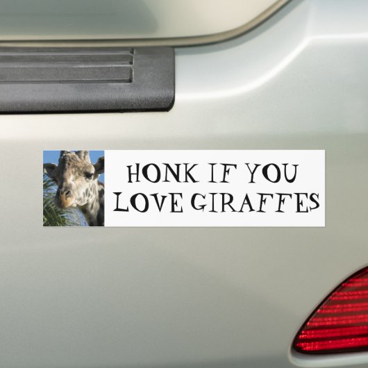 HONK ALS U VAN GIRAFFES HOUDT BUMPERSTICKER (Op auto)