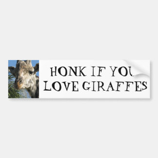 HONK ALS U VAN GIRAFFES HOUDT BUMPERSTICKER