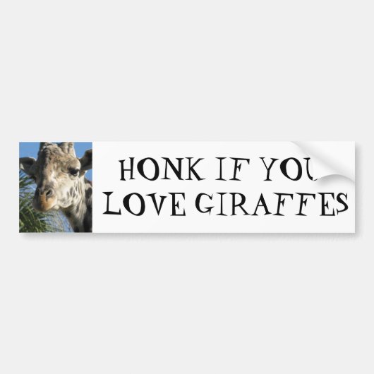 HONK ALS U VAN GIRAFFES HOUDT BUMPERSTICKER (Voorkant)