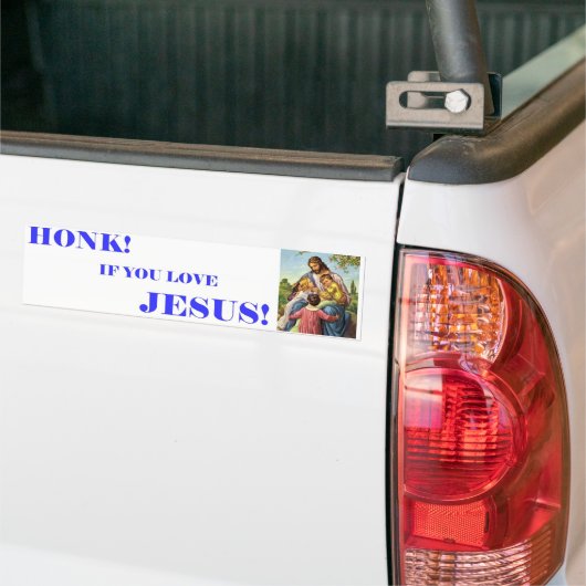 HONK ALS U VAN JESUS 3 HOUDT BUMPERSTICKER (Op Truck)