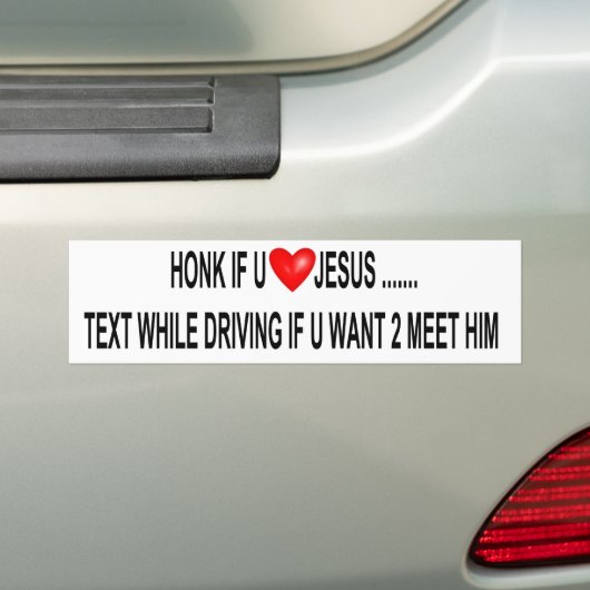 Honk als u van Jezus houdt Bumpersticker (Op auto)