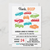Honk Beep Automobile/Auto's Verjaardagsfeest Kaart (Voorkant)