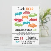 Honk Beep Automobile/Auto's Verjaardagsfeest Kaart (Staand voorkant)