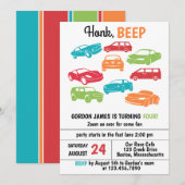 Honk Beep Automobile/Auto's Verjaardagsfeest Kaart (Voorkant / Achterkant)