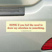 "Honk" bumpersticker (Op auto)
