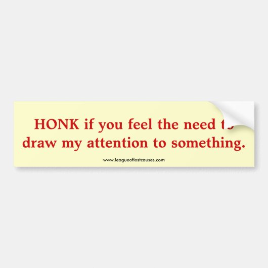 "Honk" bumpersticker (Voorkant)
