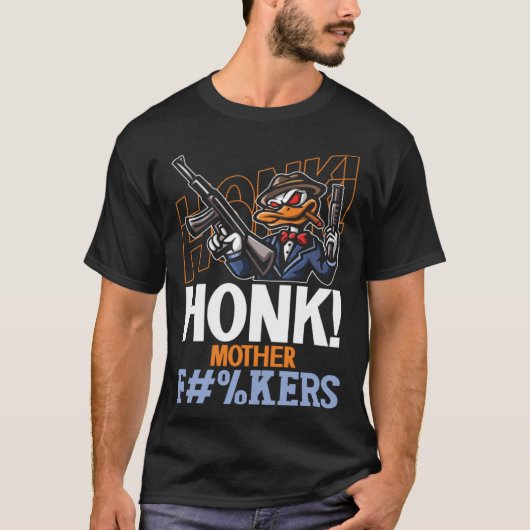 Honk eend gans met Pistolen internet meme T-shirt (Voorkant)