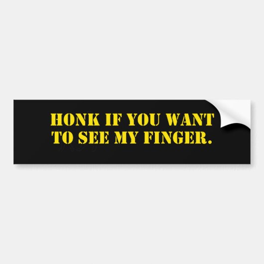 Honk Finger Bumpersticker (Voorkant)