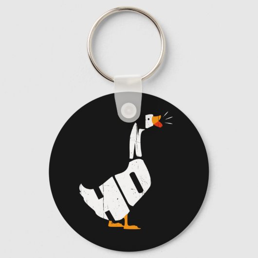 Honk Goose Distress Typografie Sleutelhanger (Voorkant)