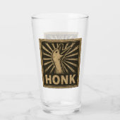 Honk Goose Funny Duck Chicken Meme Glas (Achterkant)