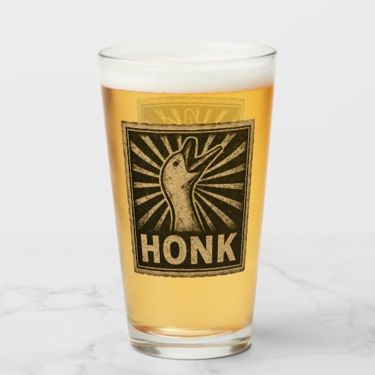 Honk Goose Funny Duck Chicken Meme Glas (Voorkant gevuld)