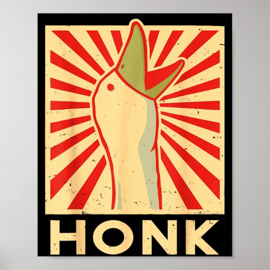 Honk Goose - Funny Duck Chicken Meme Idea Poster (Voorkant)