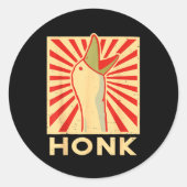 Honk Goose - Funny Duck Chicken Meme Idea Ronde Sticker (Voorkant)