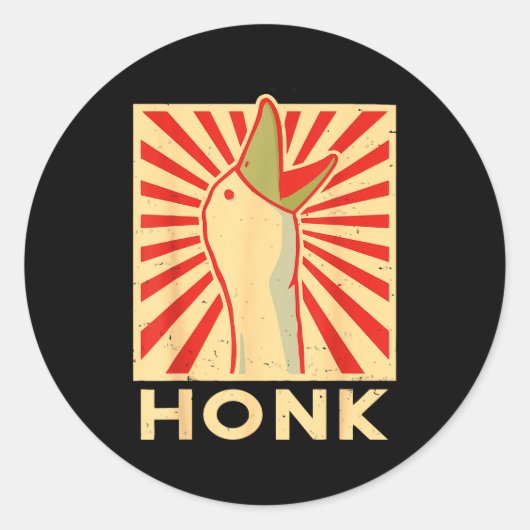 Honk Goose - Funny Duck Chicken Meme Idea Ronde Sticker (Voorkant)