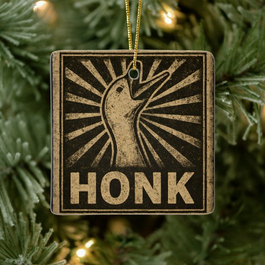 Honk Goose Funny Duck Chicken Meme Keramisch Ornament (Boom)