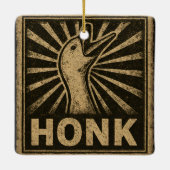 Honk Goose Funny Duck Chicken Meme Keramisch Ornament (Achterkant)