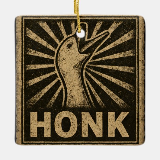 Honk Goose Funny Duck Chicken Meme Keramisch Ornament (Voorkant)