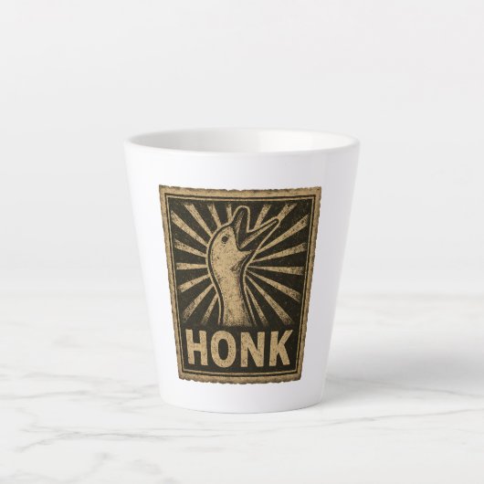 Honk Goose Funny Duck Chicken Meme Latte Mok (Voorkant)