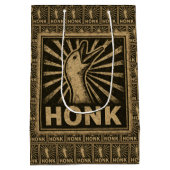Honk Goose Funny Duck Chicken Meme Medium Cadeauzakje (Achterkant)