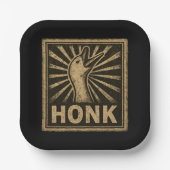 Honk Goose Funny Duck Chicken Meme Papieren Bordje (Voorkant)