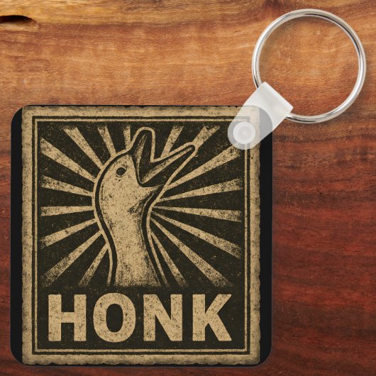 Honk Goose Funny Duck Chicken Meme Sleutelhanger (Achterkant)