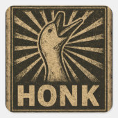 Honk Goose Funny Duck Chicken Meme Vierkante Sticker (Voorkant)