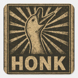 Honk Goose Funny Duck Chicken Meme Vierkante Sticker