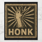 Honk Goose Funny Duck Chicken Meme Wijn Etiket (Enkel label)