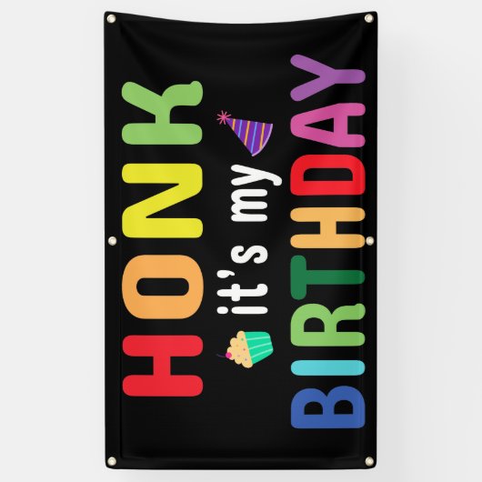 Honk Het is mijn verjaardag Spandoek (Verticaal)