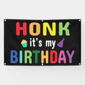 Honk Het is mijn verjaardag Spandoek (Horizontaal)