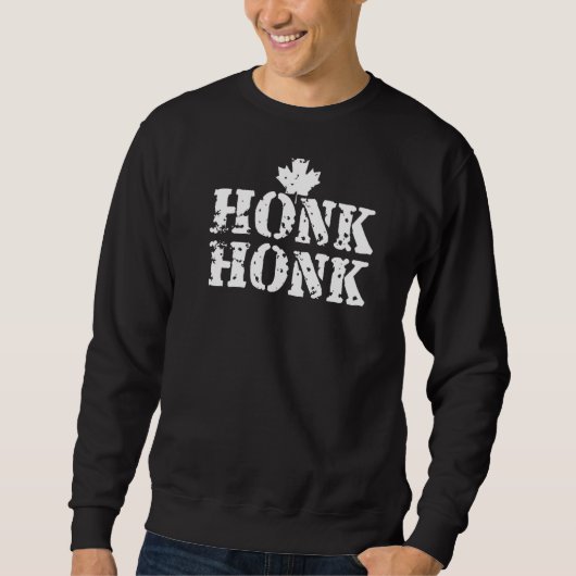 Honk Honk Canadian Truckers Rule Canada Funny Vint Trui (Voorkant)