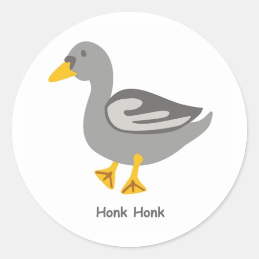 Honk. Honk. Goose Ronde Sticker (Voorkant)
