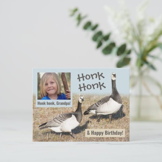 Honk honk + Grandpa's verjaardag CC0317 Briefkaart (Staand voorkant)