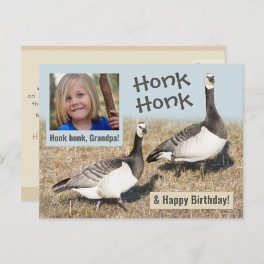 Honk honk + Grandpa's verjaardag CC0317 Briefkaart (Voorkant / Achterkant)