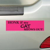 "HONK if my CAT out" Bumpersticker (Op auto)