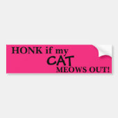 "HONK if my CAT out" Bumpersticker (Voorkant)